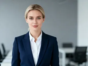 Elegancka kobieta po czterdziestce w beżowym trenczu, prezentująca minimalistyczny i stylowy miejski look.